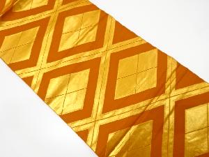 斜め格子に菱模様織り出し全通袋帯